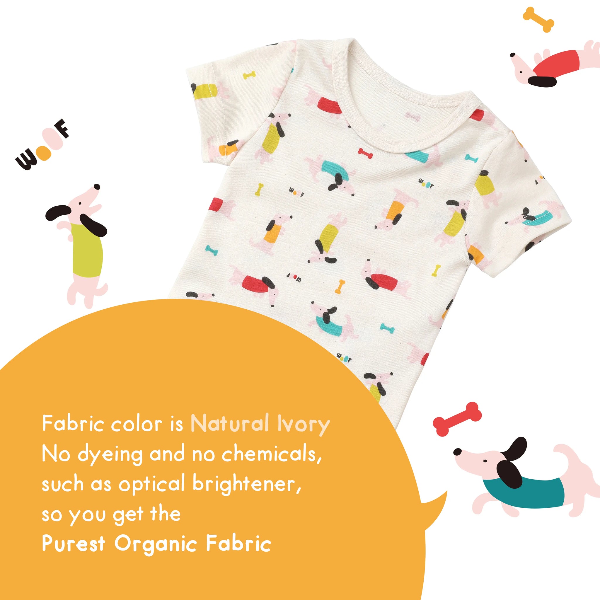 WithOrganic - Organic Cotton Slim Pajama Set Dachshund Chemical Free Kids Sleepwear All Things Being Eco Chilliwack